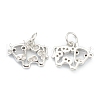 Brass Clear Cubic Zirconia Charms ZIRC-B010-22P-2