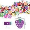 100Pcs Handmade Polymer Clay Fruit Theme Beads CLAY-YW0001-10-4