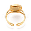 304 Stainless Steel Cuff Ring Components STAS-T066-07G-3