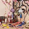  9Pcs 9 Colors Flower Pattern Brocade Bag Tassel Pendant Decorations HJEW-NB0001-97-4