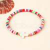 Bohemian Style Handmade Cross Polymer Clay Bracelets VQ7310-3