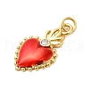 Brass Micro Pave Cubic Zirconia Pendants KK-P303-15A-G-2