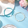 2Pcs 2 Colors Synthetic Turquoise Beads Bracelets BJEW-JB11612-1