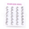 304 Stainless Steel Greek Alphabet Stud Earrings STAS-D007-07P-12-3