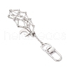 Brass Macrame Pouch Empty Stone Holder Pendant Decoration HJEW-JM03305-03-5