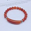 Natural Carnelian Bead Stretch Bracelets for Women Men MZ7269-11-1