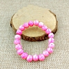 Glass Imitation Natural Agate Round Beaded Stretch Beaded Bracelets WG8D788-13-1