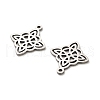 201 Stainless Steel Rhombus Pendants STAS-R166-01P-2