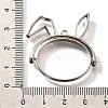 Rabbit Rotatable Alloy Swivel Open Back Bezel Pendants PALLOY-I223-19P-3