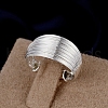 Trendy Adjustable Brass Cuff Rings RJEW-BB12018-5