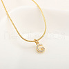 Brass Micro Pave Clear Cubic Zirconia Pendant Initial Necklaces FS-WGC46E8-07-1