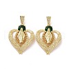 Brass Micro Pave Cubic Zirconia Pendants ZIRC-F134-25G-01-2