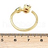 Colorful Cubic Zirconia Flower Open Cuff Ring RJEW-F135-07G-5