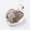 Natural Smoky Quartz Pendants X-G-G737-14F-S-1