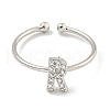 Rack Plating Brass Open Cuff Rings for Women RJEW-F162-02P-R-2