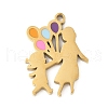 Mother's Day 304 Stainless Steel Enamel Pendants STAS-R168-03C-G-1