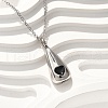 304 Stainless Steel Black Enamel Heart Teardrop Keepsake Ashes Memorial Necklaces NJEW-P326-06P-2