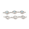 Brass Micro Pave Clear Cubic Zirconia Connector Charms KK-E068-VB395-2-2