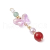 Natural Carnelian and Glass Pendants PALLOY-JF03192-02-3