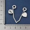 Brass Micro Pave Clear Cubic Zirconia Cable Chain European Beads KK-G531-07D-S-3