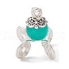 Imitation Jade Glass Bead Pendants PALLOY-JF02378-2