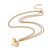 Heart Pendant Necklace with Cable Chains NJEW-G074-56G-2