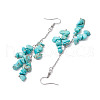 Synthetic Turquoise Chips Cluster Earrings EJEW-JE05837-4