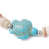 2Pcs Starfish and Turtle Synthetic Turquoise Beads Braided Bead Bracelets BJEW-JB11883-4