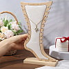 Foot Shaped Bamboo & Velvet Anklet Display Stands ODIS-WH0030-140B-3