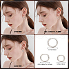 Beebeecraft 24Pcs 3 Styles 316L Surgical Stainless Steel Huggie Hoop Earrings for Girl Women EJEW-BBC0001-43-6
