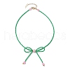 Glass Seed Pendants Necklaces for Women NJEW-MZ00031-04-4