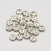 Rack Plating Rondelle Brass Grade A Rhinestone Spacer Beads RB-D301-09S-1