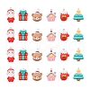 24Pcs 6 Styles Christmas Opaque Resin Pendants RESI-FS0001-43-1