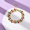 Brass Micro Pave Cubic Zirconia Link Bracelets for Women BJEW-D342-05G-2