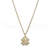 Clover Brass Micro Pave Cubic Zirconia Charms Pendant Necklaces NJEW-JN04958-01-1