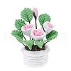 Polymer Clay Flower Pot Ornaments PW-WG32562-01-1