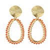 Teardrop Brass Dangle Stud Earrings EJEW-S261-04G-5