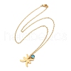 304 Stainless Steel Glass Drill Birth Stone Constellation Pendant Necklaces STAS-D305-08G-L-3