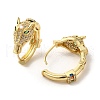 Leopard Head Brass Hoop Earrings EJEW-Q797-06A-G-2