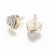 Brass Stud Earrings EJEW-J098-EG-3