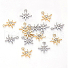 BENECREAT 16Pcs 2 Colors Brass Cubic Zirconia Charms ZIRC-BC0001-02-4
