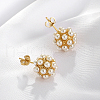 Vintage French Style Brass Round Stud Earrings TG1714-3