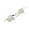 Natural Aquamarine Chip & Natural Cultured Freshwater Pearl Rice Beaded Connector Charms PALLOY-JF03707-08-4