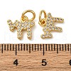 Brass Micro Pave Cubic Zirconia Chai Charms KK-P308-62G-3