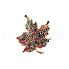 Maple Leaf Alloy Rhinestone Brooches PW-WG48F57-01-5