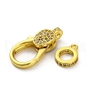 Brass Micro Pave Clear Cubic Zirconia Lobster Claw Clasps KK-A230-11G-2
