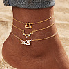 Alloy Crystal Rhinestone 3 Layer Constellations Link Chain Anklets for Women FS-WGFDDF7-09-1
