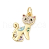 Brass Pave Cubic Zirconia Pendants KK-U062-57G-1