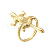 Adjustable Brass Finger Rings for Women RJEW-B114-02G-4