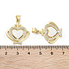 Brass Micro Pave Clear Cubic Zirconia Pendants KK-L213-017G-01-3
